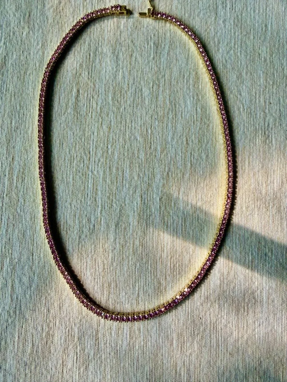 OBJKTS cubic zirconia PINK necklace WORN ONCE 40cm length